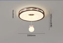 GobekUsa Cream Wind Walnut Round Master Bedroom Lamp Warm Retro Hanging Ball Ceiling