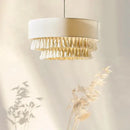 GobekUsa Creamy Bohemian Wabi Sabi Fabric Chandelier for Creative Bedroom and Dining Room