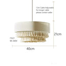 GobekUsa Creamy Bohemian Wabi Sabi Fabric Chandelier for Creative Bedroom and Dining Room