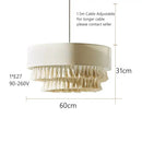 GobekUsa Creamy Bohemian Wabi Sabi Fabric Chandelier for Creative Bedroom and Dining Room