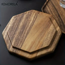 Creative acacia wood plate natural & walnut dining room trays by Decorbites