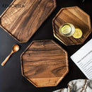 Creative acacia wood plate natural & walnut dining room trays by Decorbites