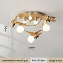 GobekUsa Airplane LED Wooden Plane Chandelier for Kids Room, Boys Bedroom, Creative Lighting