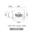 Creative alphabet glass juice cup with gold inscription kitchen mug by Decorbites