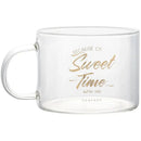 Creative alphabet glass juice cup with gold inscription kitchen mug by Decorbites