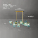 GobekUsa Blue Glass Luxury Brass Ceiling Pendant Light - Creative Flower Design