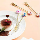 Creative candy donut dessert fork and gold spoon set dining room by Decorbites
