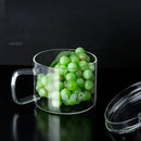 Creative clear glass salad bowl with handle for kitchen and dining room by Decorbites