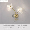 GobekUsa Creative Floral Decorative Gold LED Wall Lamp For Bedroom Bedside Living Room Lighting Fixture