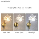 GobekUsa Creative Floral Decorative Gold LED Wall Lamp For Bedroom Bedside Living Room Lighting Fixture