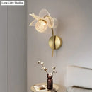 GobekUsa Creative Floral Decorative Gold LED Wall Lamp For Bedroom Bedside Living Room Lighting Fixture