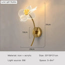 GobekUsa Creative Floral Decorative Gold LED Wall Lamp For Bedroom Bedside Living Room Lighting Fixture