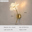 GobekUsa Creative Floral Decorative Gold LED Wall Lamp For Bedroom Bedside Living Room Lighting Fixture