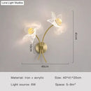 GobekUsa Creative Floral Decorative Gold LED Wall Lamp For Bedroom Bedside Living Room Lighting Fixture