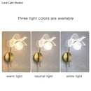 GobekUsa Creative Floral Decorative Gold LED Wall Lamp For Bedroom Bedside Living Room Lighting Fixture