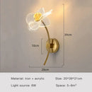 GobekUsa Creative Floral Decorative Gold LED Wall Lamp For Bedroom Bedside Living Room Lighting Fixture
