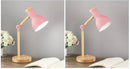 GobekUsa Creative Nordic Table Lamp Wooden Art LED Turn Head Simple Bedside Desk Light/Eye Protection Reading&Bedroom Study Lamp