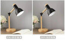 GobekUsa Creative Nordic Table Lamp Wooden Art LED Turn Head Simple Bedside Desk Light/Eye Protection Reading&Bedroom Study Lamp
