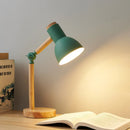 GobekUsa Creative Nordic Table Lamp Wooden Art LED Turn Head Simple Bedside Desk Light/Eye Protection Reading&Bedroom Study Lamp