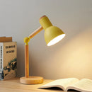 GobekUsa Creative Nordic Table Lamp Wooden Art LED Turn Head Simple Bedside Desk Light/Eye Protection Reading&Bedroom Study Lamp