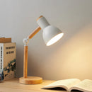 GobekUsa Creative Nordic Table Lamp Wooden Art LED Turn Head Simple Bedside Desk Light/Eye Protection Reading&Bedroom Study Lamp