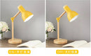 GobekUsa Creative Nordic Table Lamp Wooden Art LED Turn Head Simple Bedside Desk Light/Eye Protection Reading&Bedroom Study Lamp