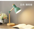 GobekUsa Creative Nordic Table Lamp Wooden Art LED Turn Head Simple Bedside Desk Light/Eye Protection Reading&Bedroom Study Lamp