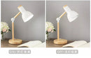 GobekUsa Creative Nordic Table Lamp Wooden Art LED Turn Head Simple Bedside Desk Light/Eye Protection Reading&Bedroom Study Lamp