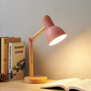 GobekUsa Creative Nordic Table Lamp Wooden Art LED Turn Head Simple Bedside Desk Light/Eye Protection Reading&Bedroom Study Lamp