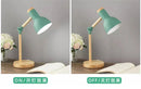 GobekUsa Creative Nordic Table Lamp Wooden Art LED Turn Head Simple Bedside Desk Light/Eye Protection Reading&Bedroom Study Lamp