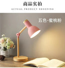 GobekUsa Creative Nordic Table Lamp Wooden Art LED Turn Head Simple Bedside Desk Light/Eye Protection Reading&Bedroom Study Lamp