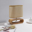 GobekUsa Creative Nordic Wooden Table Lamp with LED Light and Linen Lampshade