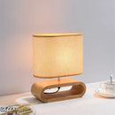 GobekUsa Creative Nordic Wooden Table Lamp with LED Light and Linen Lampshade
