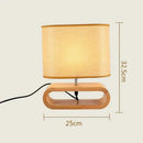 GobekUsa Creative Nordic Wooden Table Lamp with LED Light and Linen Lampshade