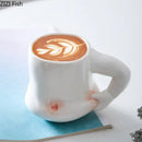 Creative pinch belly ceramic cup with hand handle dining room mug by Decorbites