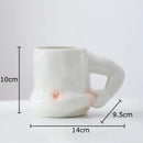 Creative pinch belly ceramic cup with hand handle dining room mug by Decorbites