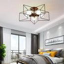 GobekUsa Creative Star LED Ceiling Chandelier - Brushed Antique Gold Living Bedroom Lamp