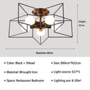 GobekUsa Creative Star LED Ceiling Chandelier - Brushed Antique Gold Living Bedroom Lamp
