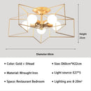 GobekUsa Creative Star LED Ceiling Chandelier - Brushed Antique Gold Living Bedroom Lamp