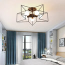 GobekUsa Creative Star LED Ceiling Chandelier - Brushed Antique Gold Living Bedroom Lamp