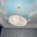GobekUsa Cloud Pendant Lamp: Creative White Cotton LED Hanging Light for Kids and Coffee Room