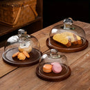 GobekUsa Creative Wooden Cake Pan Food Storage Box with Glass Lid
