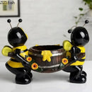 GobekUsa Bee Resin Vase: Creative Cartoon Plant Pot for Cheerful Floral Arrangement