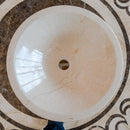 Cream Marble Tapered Vessel Bathroom Sink With High Gloss Polished 16 Inch