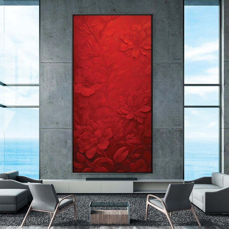 Crimson Flora Canvas