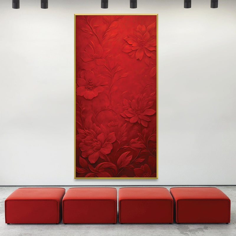 Crimson Flora Canvas