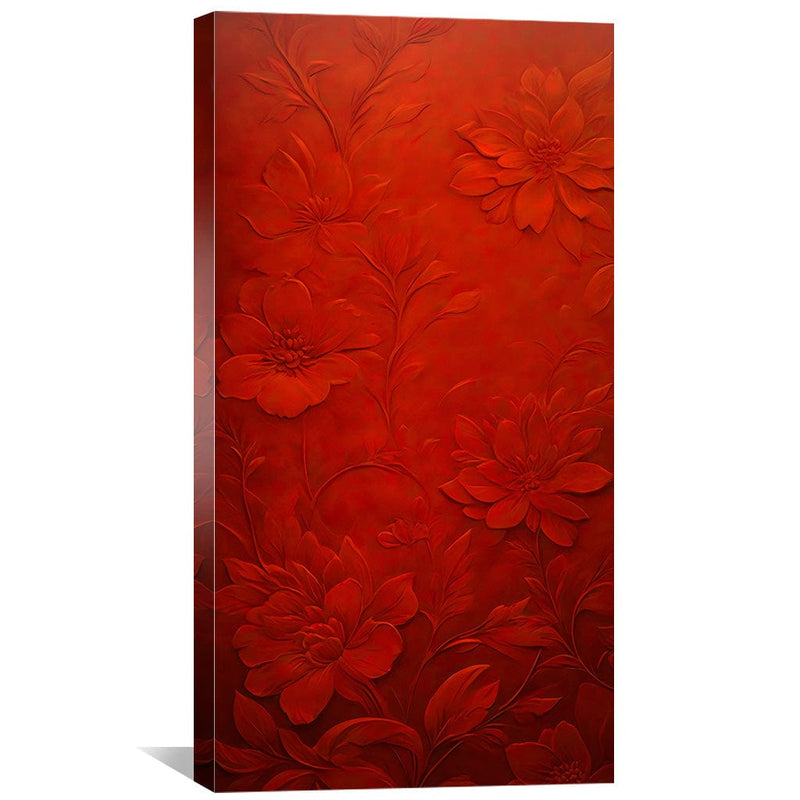 Crimson Flora Canvas