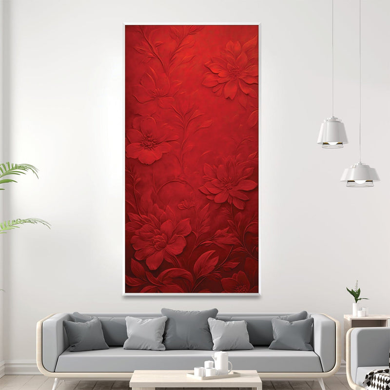 Crimson Flora Canvas