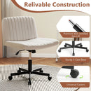 Criss Cross Chair with Wheels Cross-Legged Swivel Desk Chair with Soft-Padded Wide Seat by LJGDeals