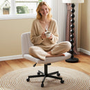 Criss Cross Chair with Wheels Cross-Legged Swivel Desk Chair with Soft-Padded Wide Seat by LJGDeals